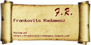 Frankovits Radamesz névjegykártya